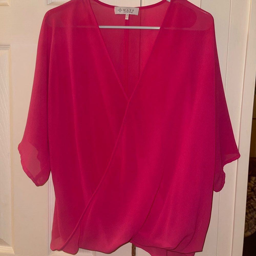 Large hot pink blouse